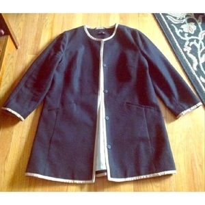 Talbots Black 3/4 sleeve textured jacket